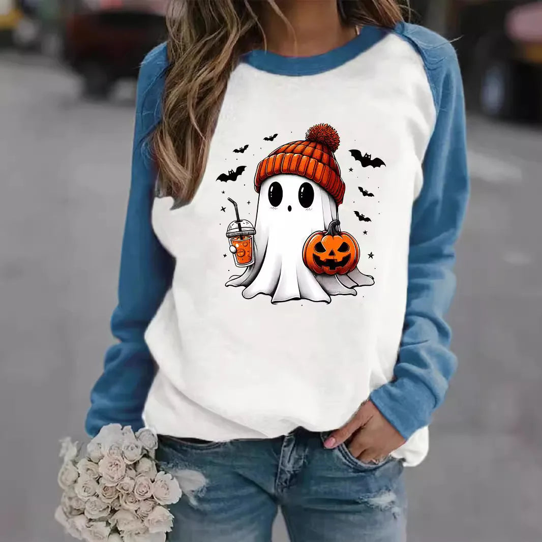 Hoodies & Sweatshirts Long Sleeve Printing Streetwear Pumpkin Ghost