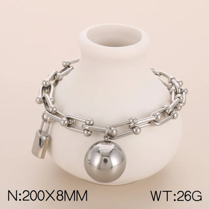 Fashion Geometric Titanium Steel Plating No Inlaid Bracelets