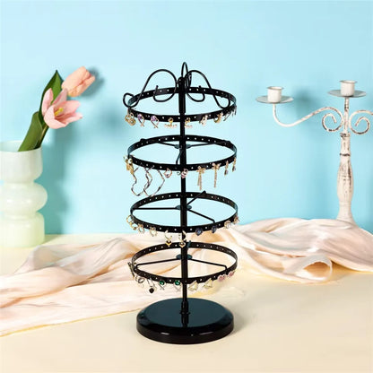 Hot 5 Layer 220 Hole Earrings Metal Rotating Earrings Storage Box, Exquisite Jewelry Display Stand