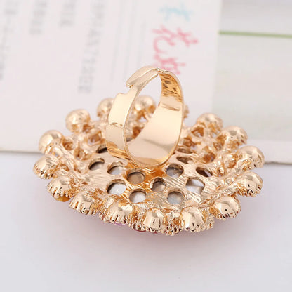 Hot Retro Full Diamond Crystal Glass Adjustable Ring Wholesale Gooddiy