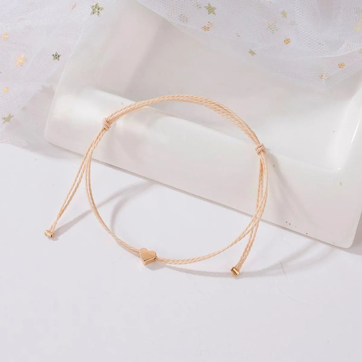 Simple Style Heart Alloy Plating No Inlaid Women'S Bracelets