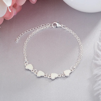 Hot Sale Fashion Heart-Shaped Fluorescent Four-Hearted Luminous Love-Shaped Alloy Bracelet Wholesale