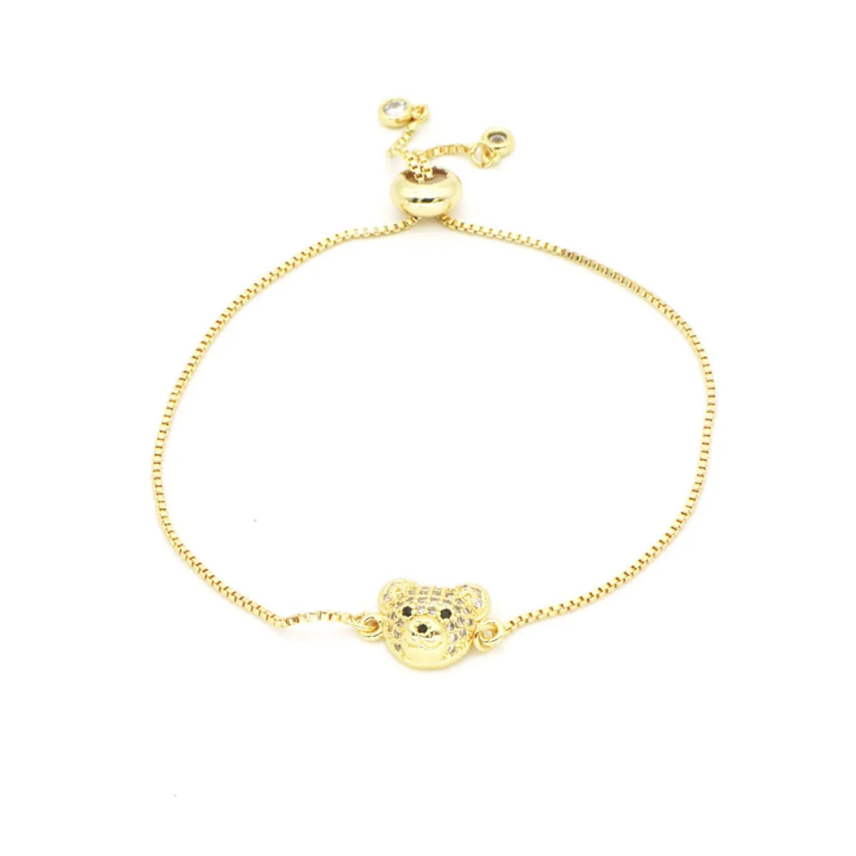 Hot Sale Ins Style Korean Niche Colorful Zircon Bear Bracelet European And American Cold Style Trendy Light Luxury Adjustable Bracelet