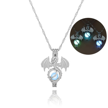 Hot Sale Luminous Cage Fashion Openable Pendant Halloween Luminous Jewelry Alloy Necklace