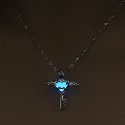 Hot Sale Luminous Cage Fashion Openable Pendant Halloween Luminous Jewelry Alloy Necklace