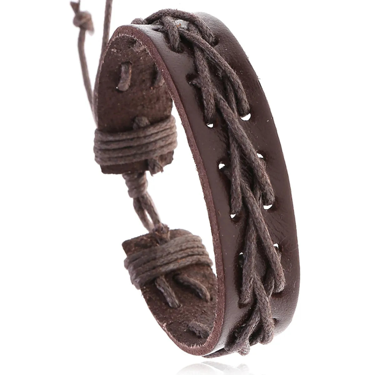 Hot Sale Men'S Retro Cowhide Wax Thread New Woven Bracelet Leather Jewelry Wholesale Nihaojewelry