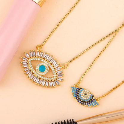 Fashion Eye 18k Gold Plated Necklace In Bulk