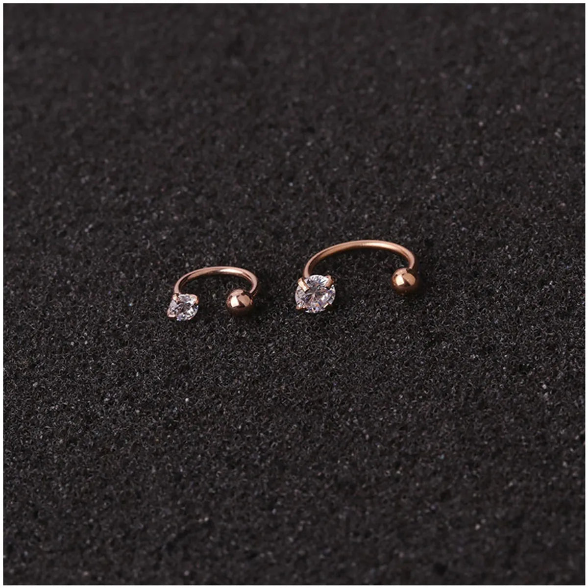 Hot Sale Piercing Zircon C-Type Nose Nail Stainless Steel Screw Earrings