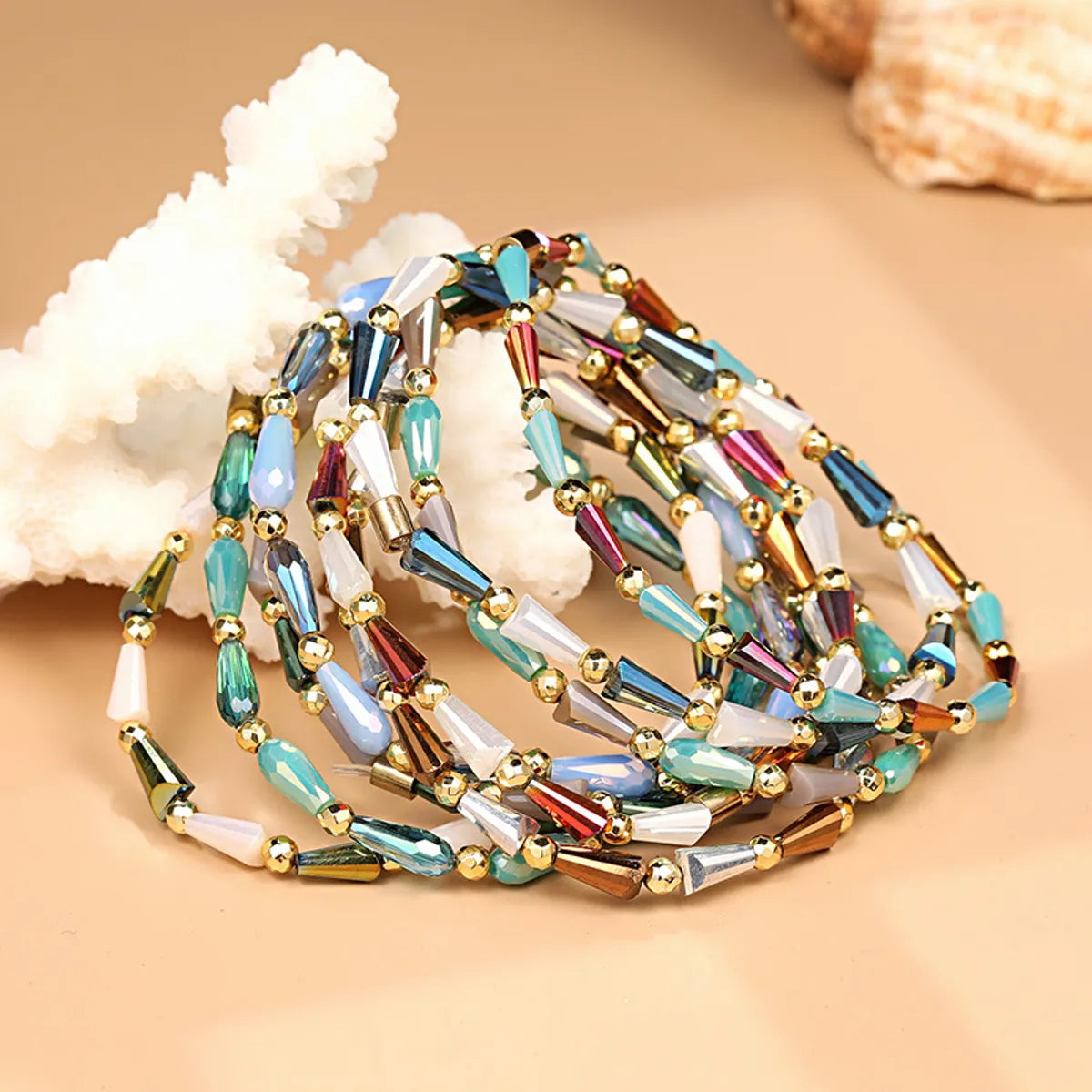 Simple Style Commute Color Block Arylic Crystal Beads Beaded Women'S Bracelets