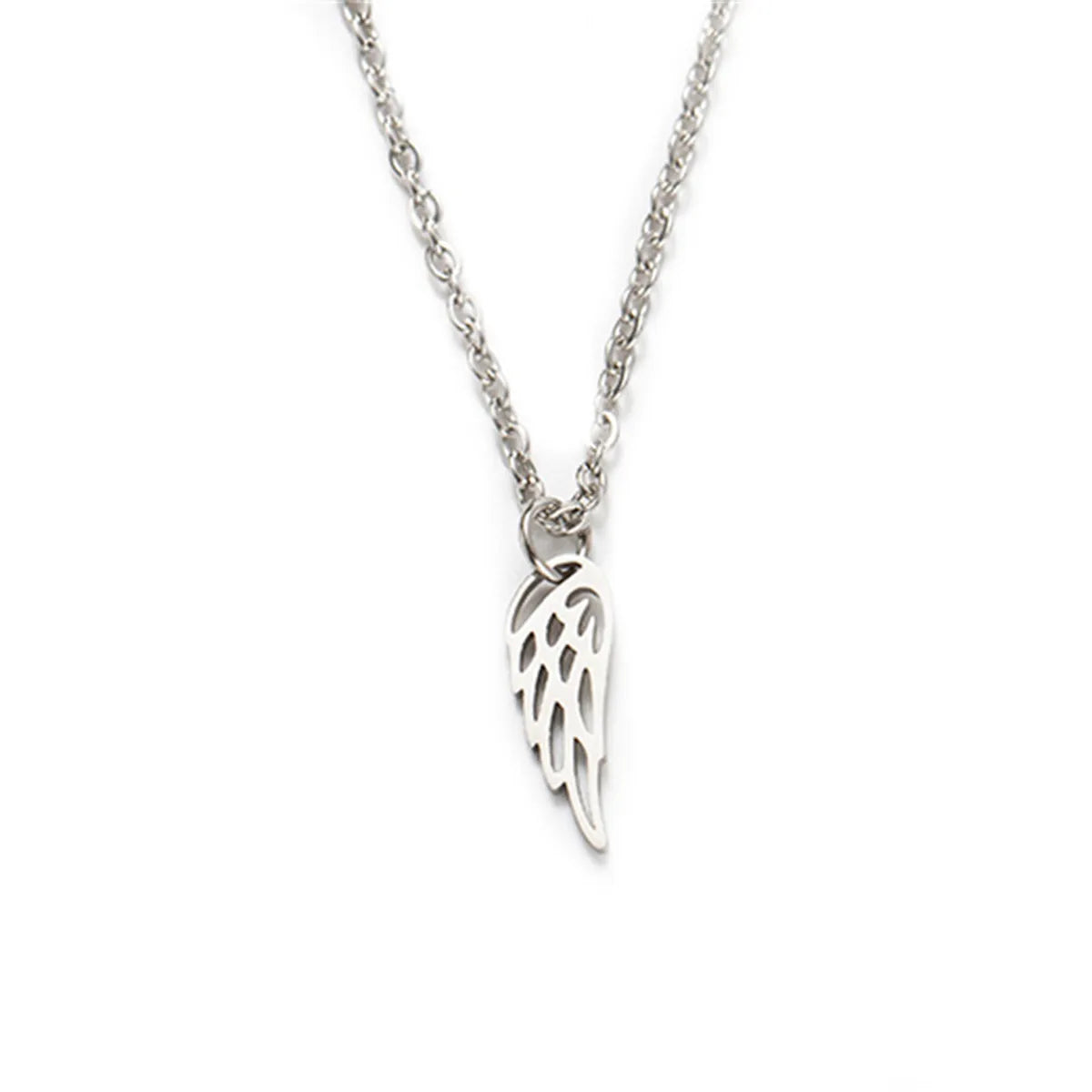 Hot Sale Titanium Steel Full Polished Laser Cutting Dream Wings Necklace