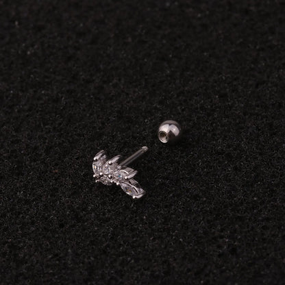 Hot Selling Creative Stainless Steel Ear Studs Inlaid Zircon Ear Bone Studs