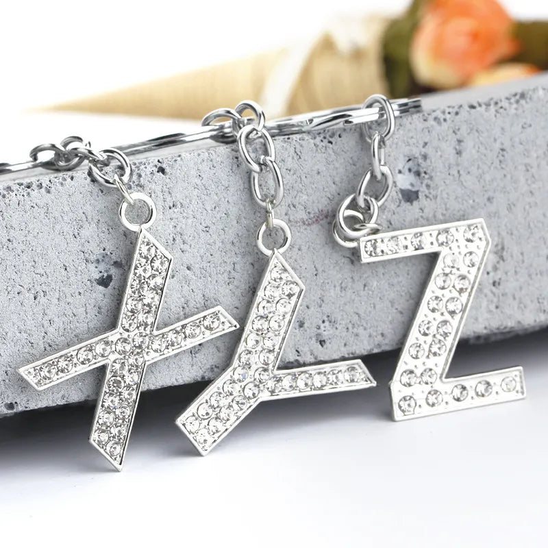 Hot-Selling Fashion 26 English Letters Diamond Keychain  Wholesale