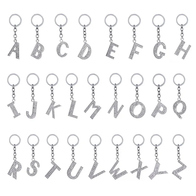 Hot-Selling Fashion 26 English Letters Diamond Keychain  Wholesale