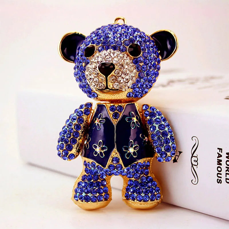 Hot Selling Fashion Creative Cute Diamond-Studded Super Bear Keychain Bear Animal Key Chain