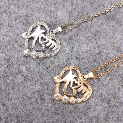 Hot Selling Fashion Trends New Mother's Day Mom Mother Love Hollow Necklace Wholesale Gooddiy