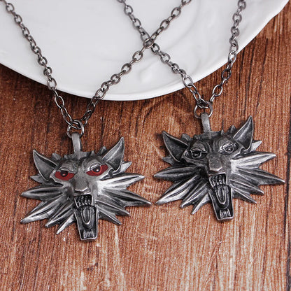 Hot Selling Games Around Witcher Sorcerer Wolf Head Men's Pendant Necklace Accessories Wholesale Gooddiy