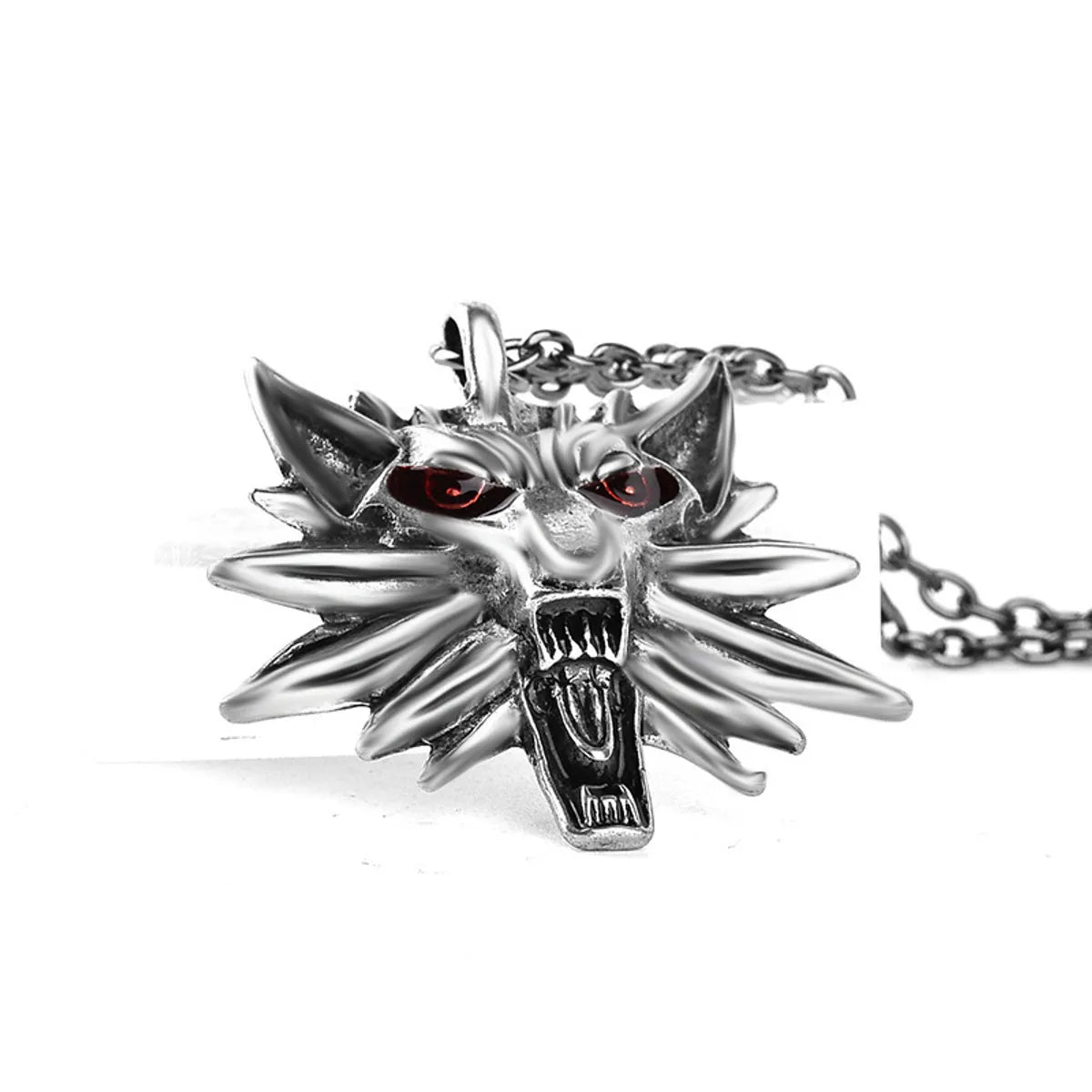 Hot Selling Games Around Witcher Sorcerer Wolf Head Men's Pendant Necklace Accessories Wholesale Gooddiy