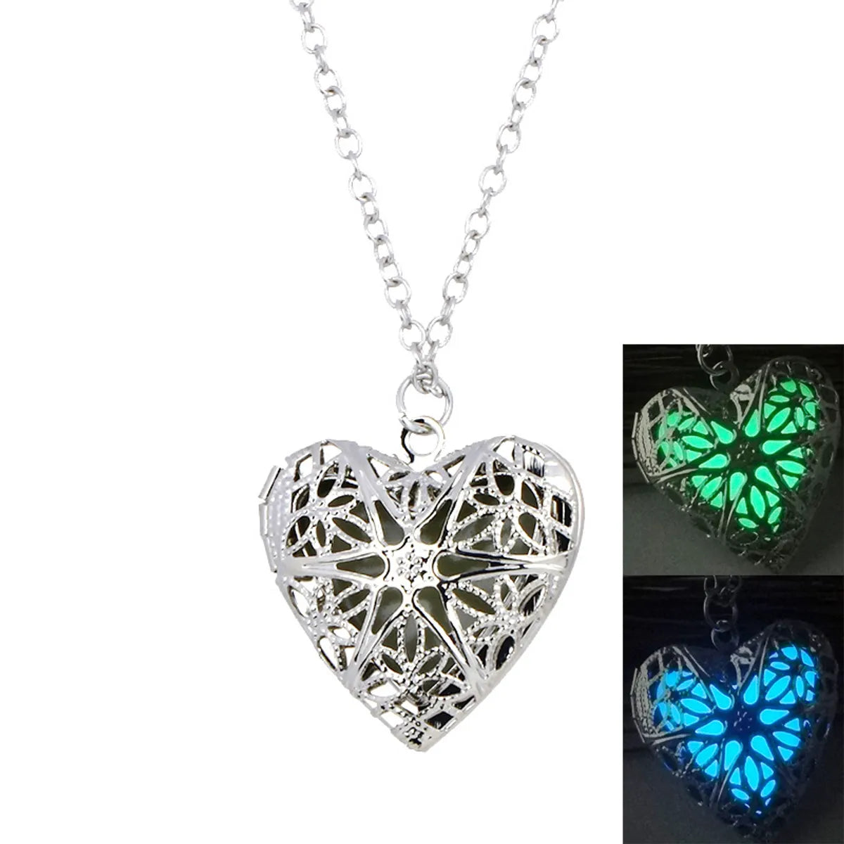 Hot-selling  Hollow Heart-shaped Luminous Necklace Wholesale Gooddiy