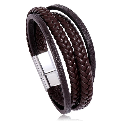 Fashion Geometric Pu Leather No Inlaid Unisex Bracelets