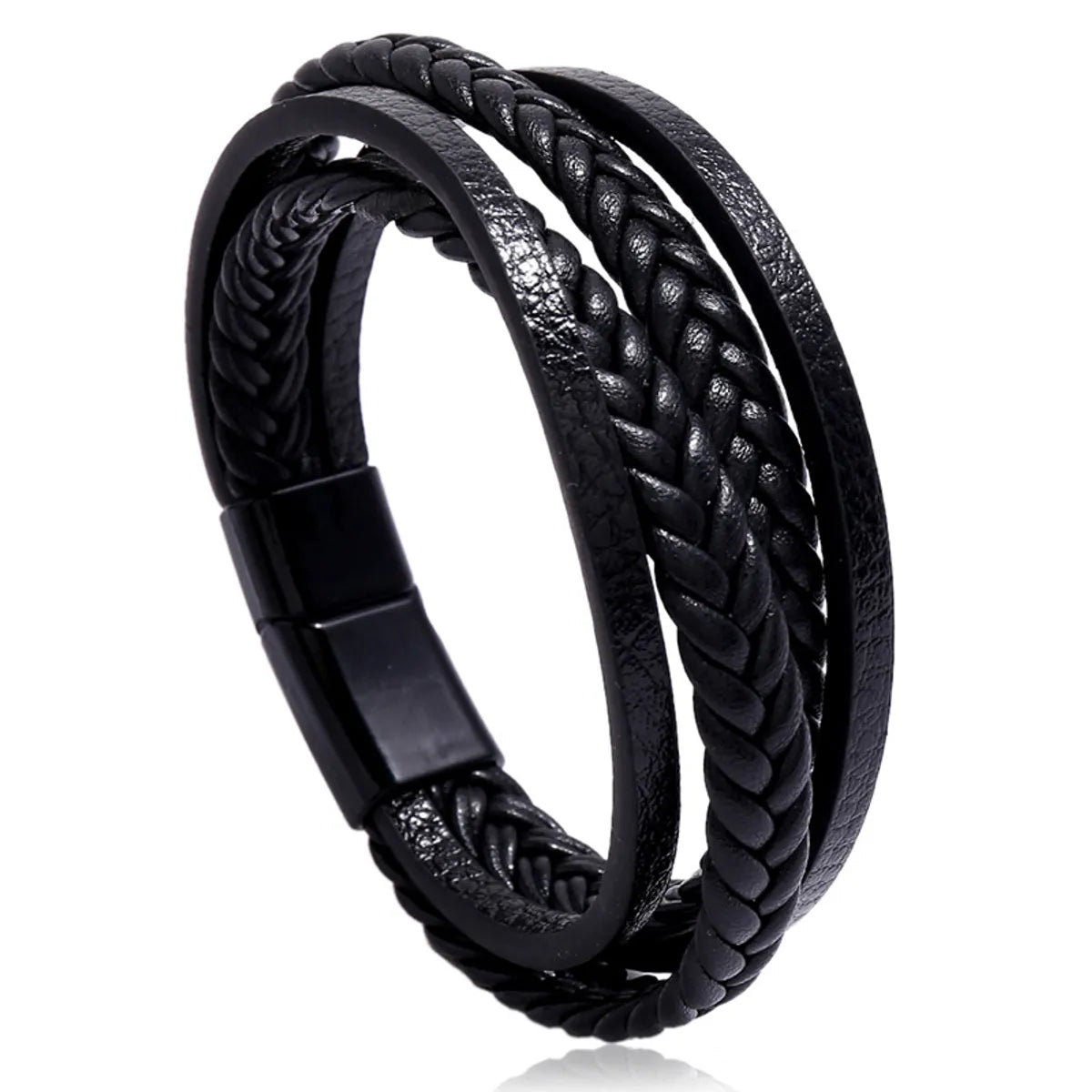 Fashion Geometric Pu Leather No Inlaid Unisex Bracelets