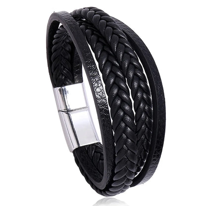 Fashion Geometric Pu Leather No Inlaid Unisex Bracelets