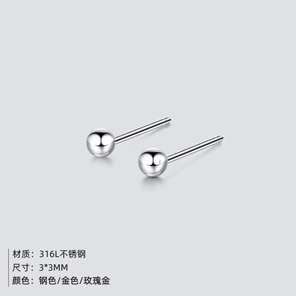 Hot Selling Stainless Steel Simple Spherical Ear Clip Earring For Women Wholesale