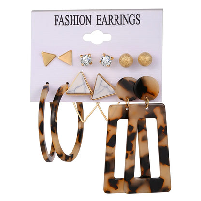 Hot Selling Tassel Earrings Creative Simple Retro  Earring Set 6 Pairs