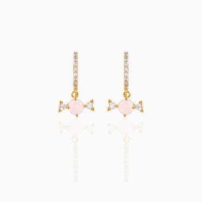 Geometric Brass Zircon Earrings