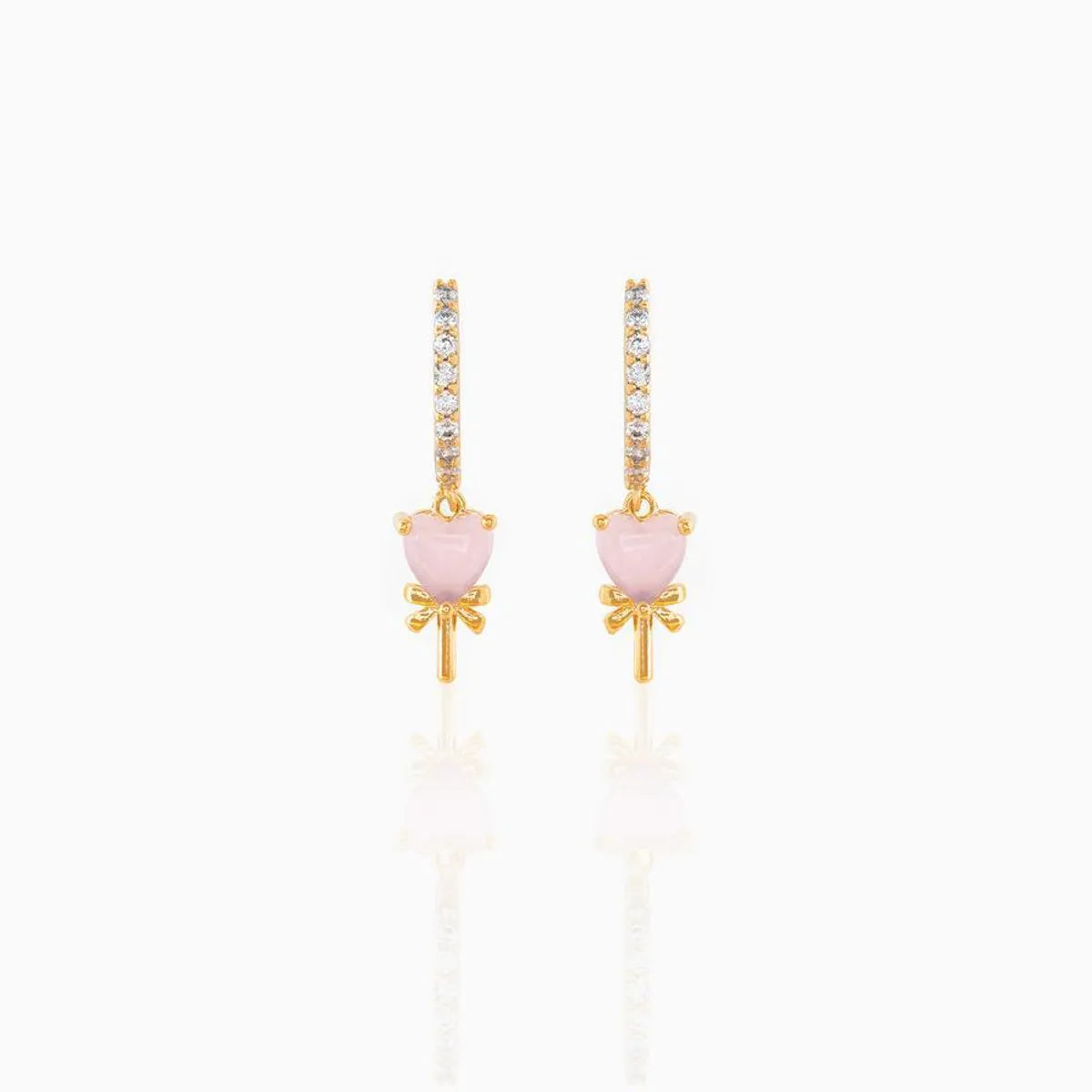 Geometric Brass Zircon Earrings