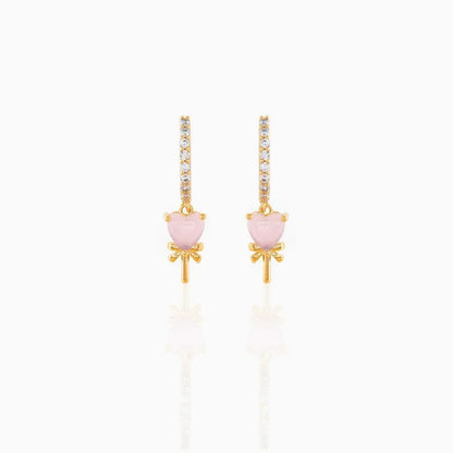 Geometric Brass Zircon Earrings