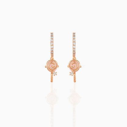 Geometric Brass Zircon Earrings