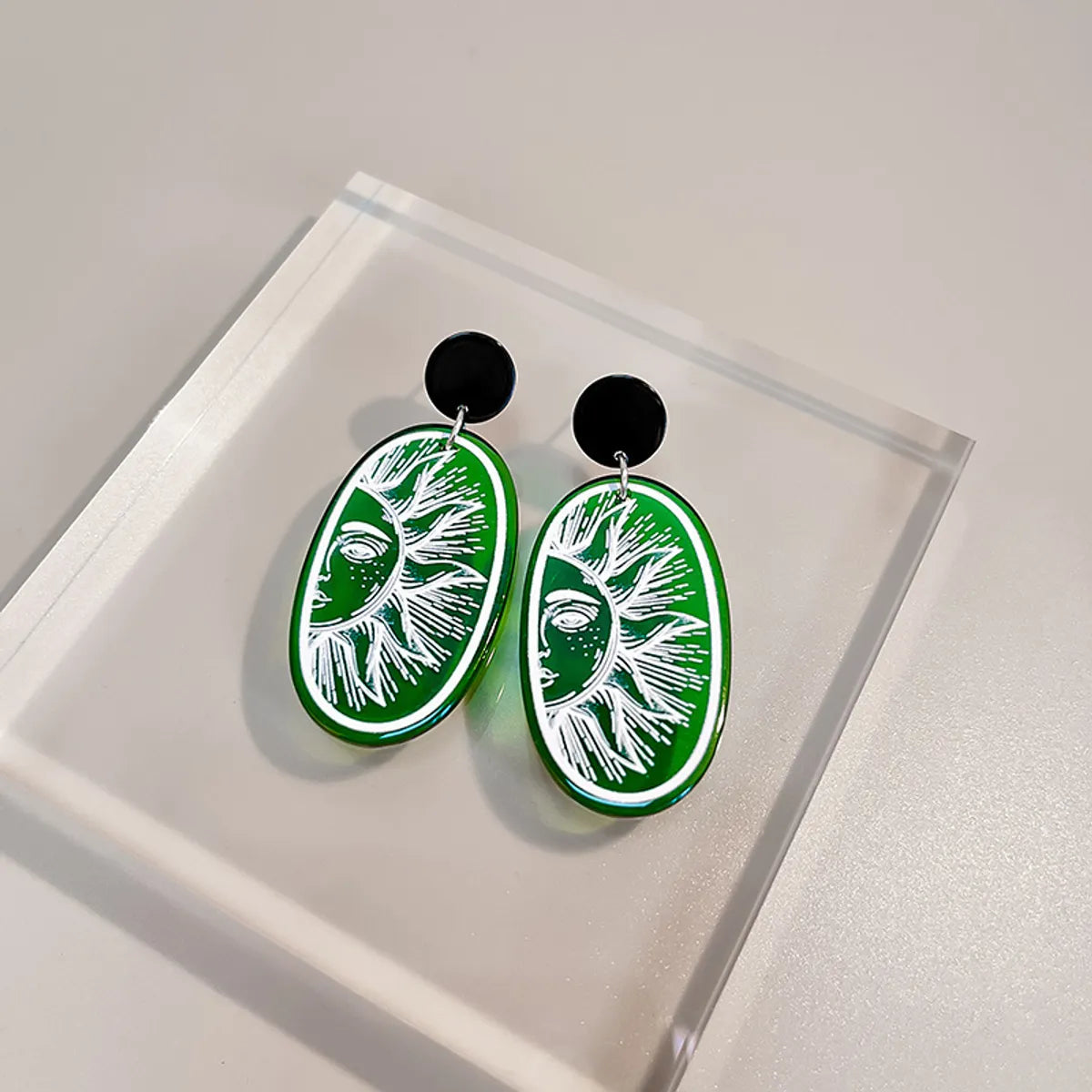 IG Style Animal Leaves Flower 3D Print Arylic Earrings