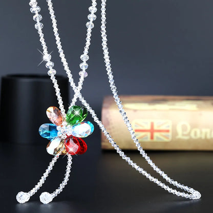 IG Style Artistic Flower Artificial Crystal Glass Wholesale Pendant Necklace