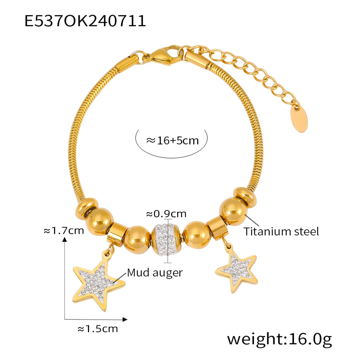 IG Style Artistic Star Moon Life Tree 304 Stainless Steel 18K Gold Plated Rhinestones Bracelets In Bulk