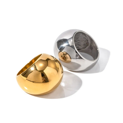 Ig Style Ball Stainless Steel 18k Gold Plated Rings In Bulk