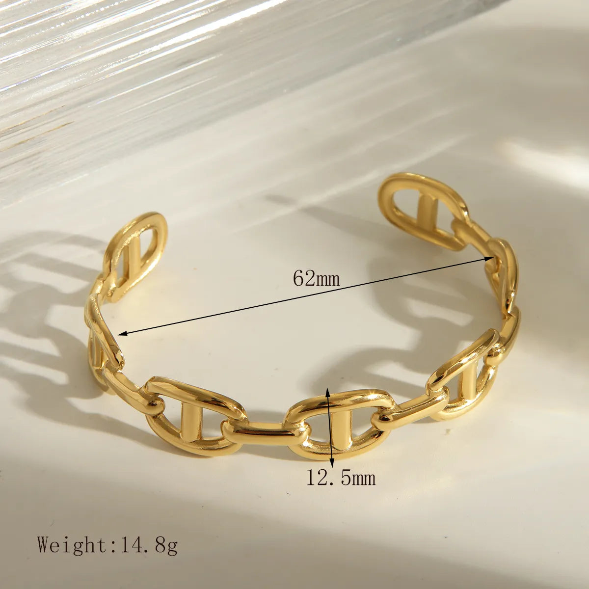 IG Style Basic Solid Color 304 Stainless Steel 14K Gold Plated Bangle In Bulk