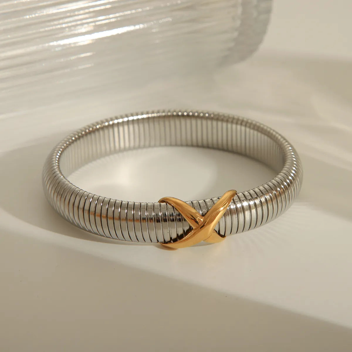 IG Style Basic Solid Color 304 Stainless Steel 18K Gold Plated Bangle In Bulk