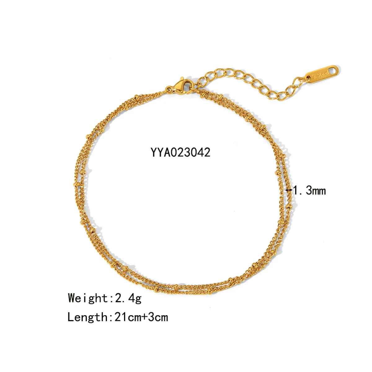 Wholesale Jewelry IG Style Beach Simple Style Geometric Solid Color 201 Stainless Steel 304 Stainless Steel 18K Gold Plated Stoving Varnish Anklet