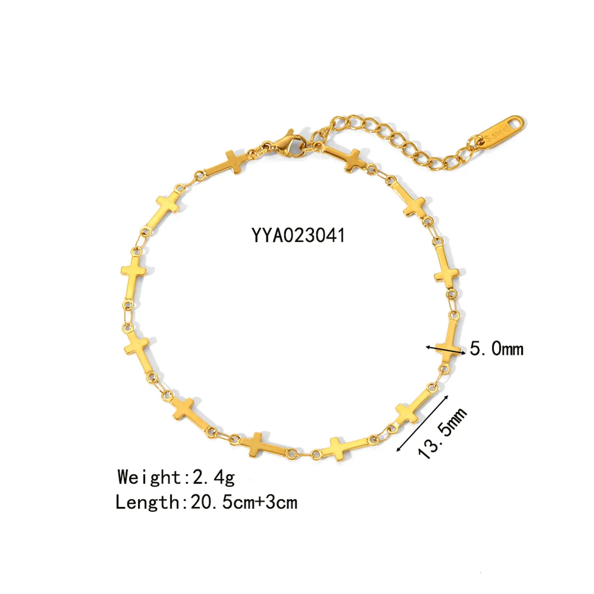 Wholesale Jewelry IG Style Beach Simple Style Geometric Solid Color 201 Stainless Steel 304 Stainless Steel 18K Gold Plated Stoving Varnish Anklet