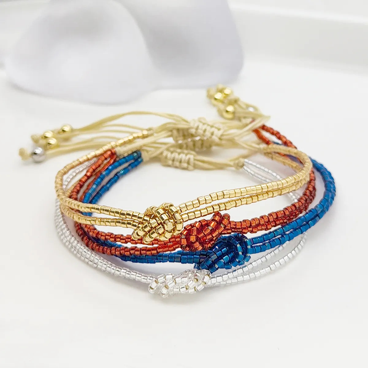 IG Style Bohemian Beach Knot Glass Rope Copper Wholesale Bracelets