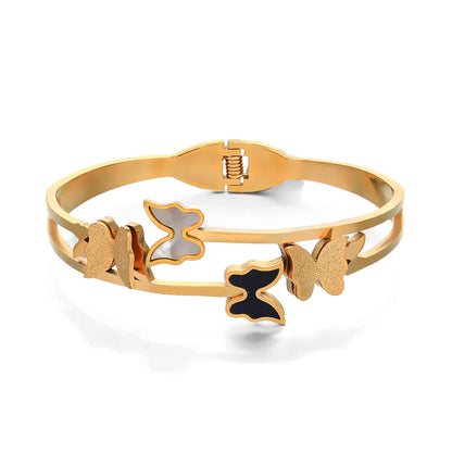 Ig Style Butterfly Stainless Steel Plating 18k Gold Plated Bangle