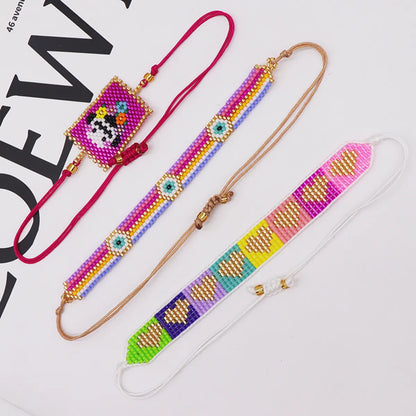 IG Style Cartoon Character Heart Shape Eye Glass Knitting Women's Bracelets