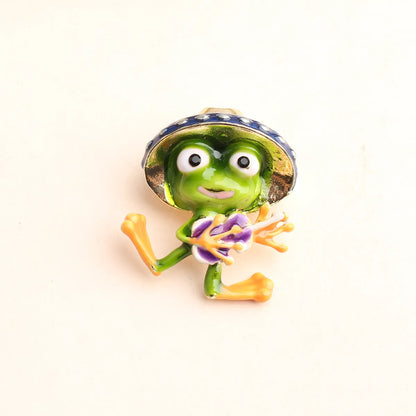 Ig Style Cartoon Style Frog Alloy Inlay Artificial Gemstones Unisex Brooches