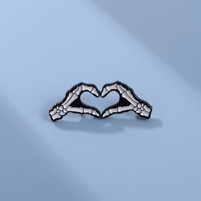 Ig Style Cartoon Style Gesture Heart Shape Alloy Stoving Varnish Unisex Brooches