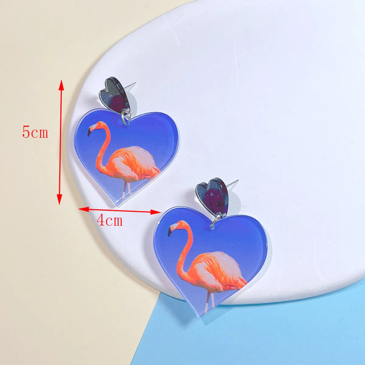 Ig Style Casual Animal Heart Shape Arylic Printing Women's Earrings