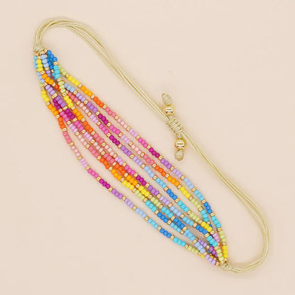 Ig Style Casual Color Block Glass Glass Beaded Handmade Women's Bracelets