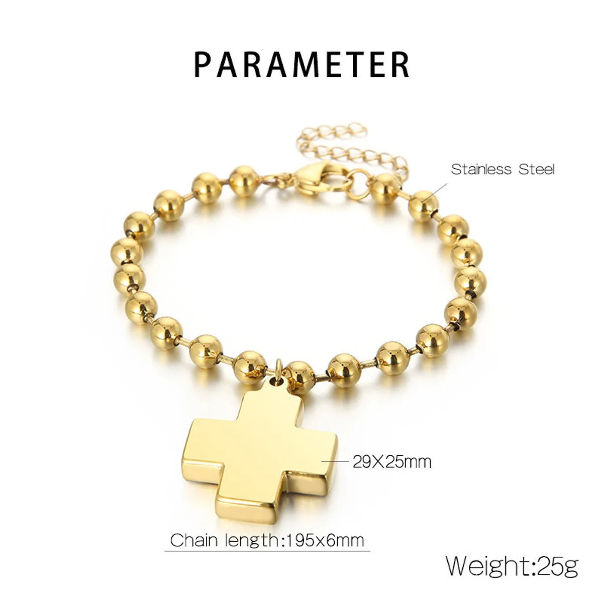 Ig Style Casual Cross Titanium Steel Plating Bracelets Necklace