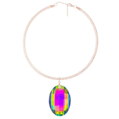 IG Style Casual Ethnic Style Water Droplets Glass Aluminum Wholesale Pendant Necklace