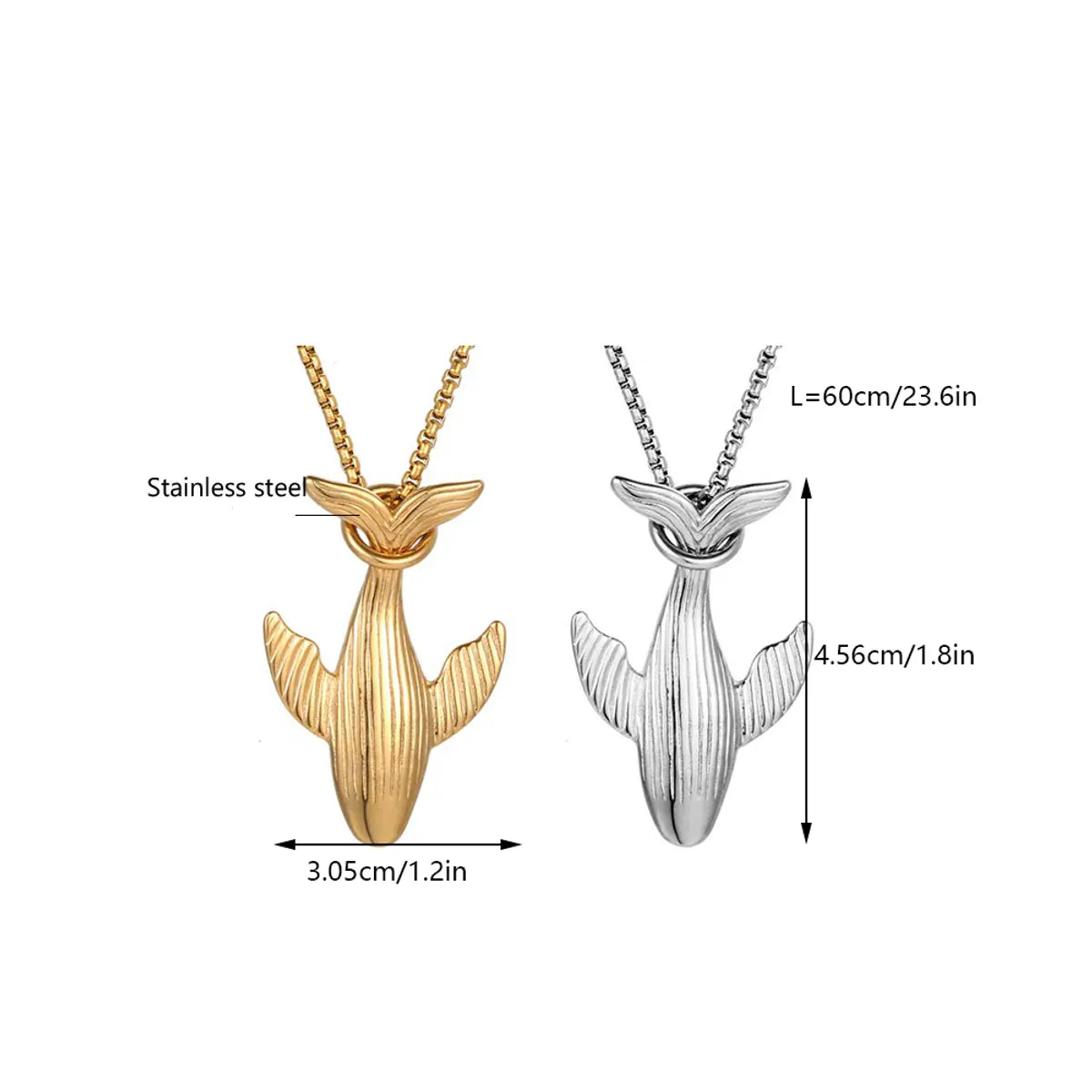 IG Style Casual Modern Style Earphones Airplane Whale 304 Stainless Steel Polishing 18K Gold Plated Men'S Pendant Necklace