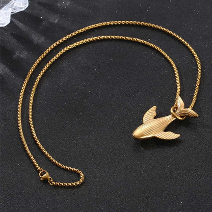 IG Style Casual Modern Style Earphones Airplane Whale 304 Stainless Steel Polishing 18K Gold Plated Men'S Pendant Necklace